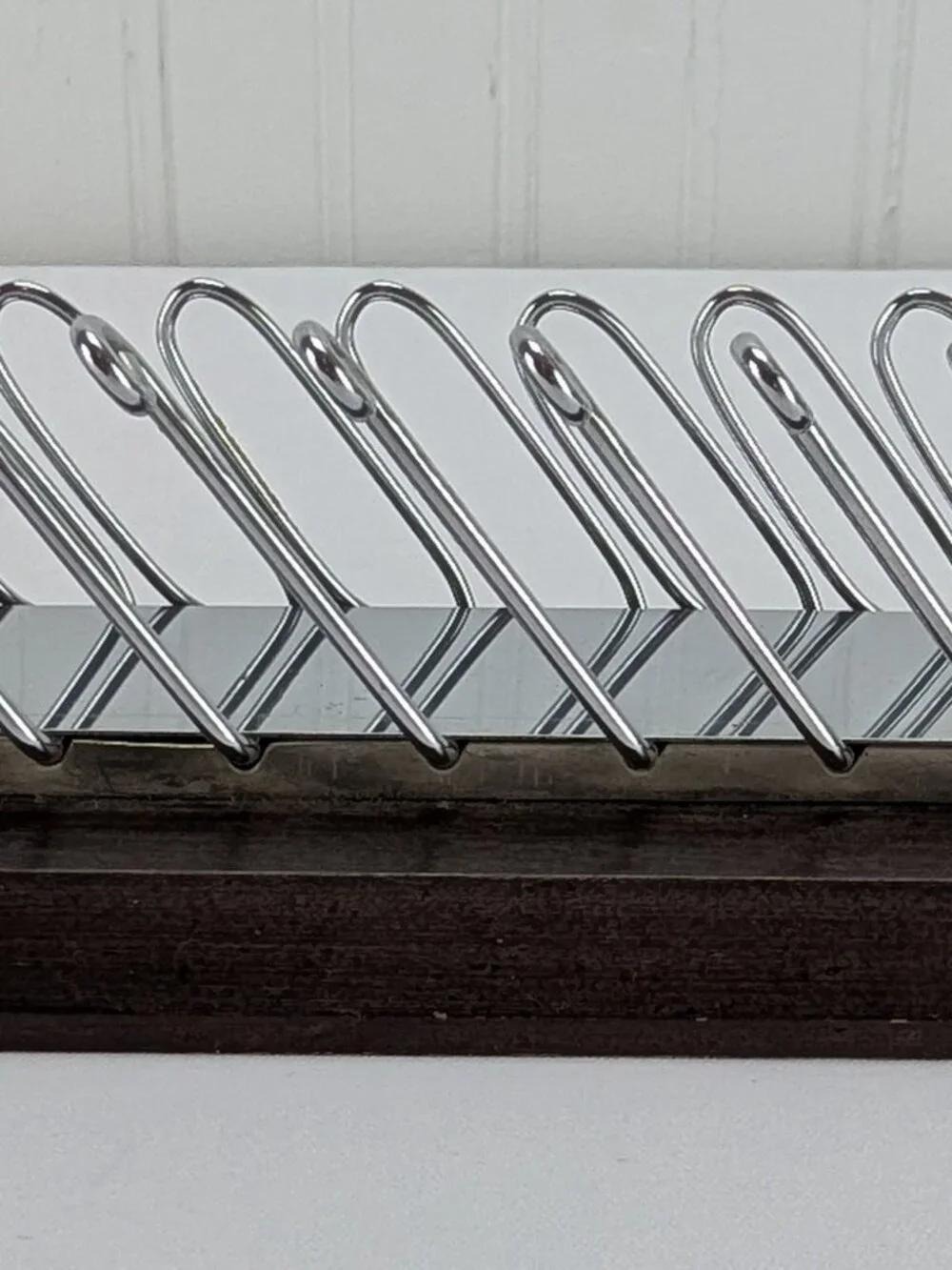 Vintage Selectie Wooden Tie Holder MCM Wall Hanging Holds 12 Retro Dark Wood